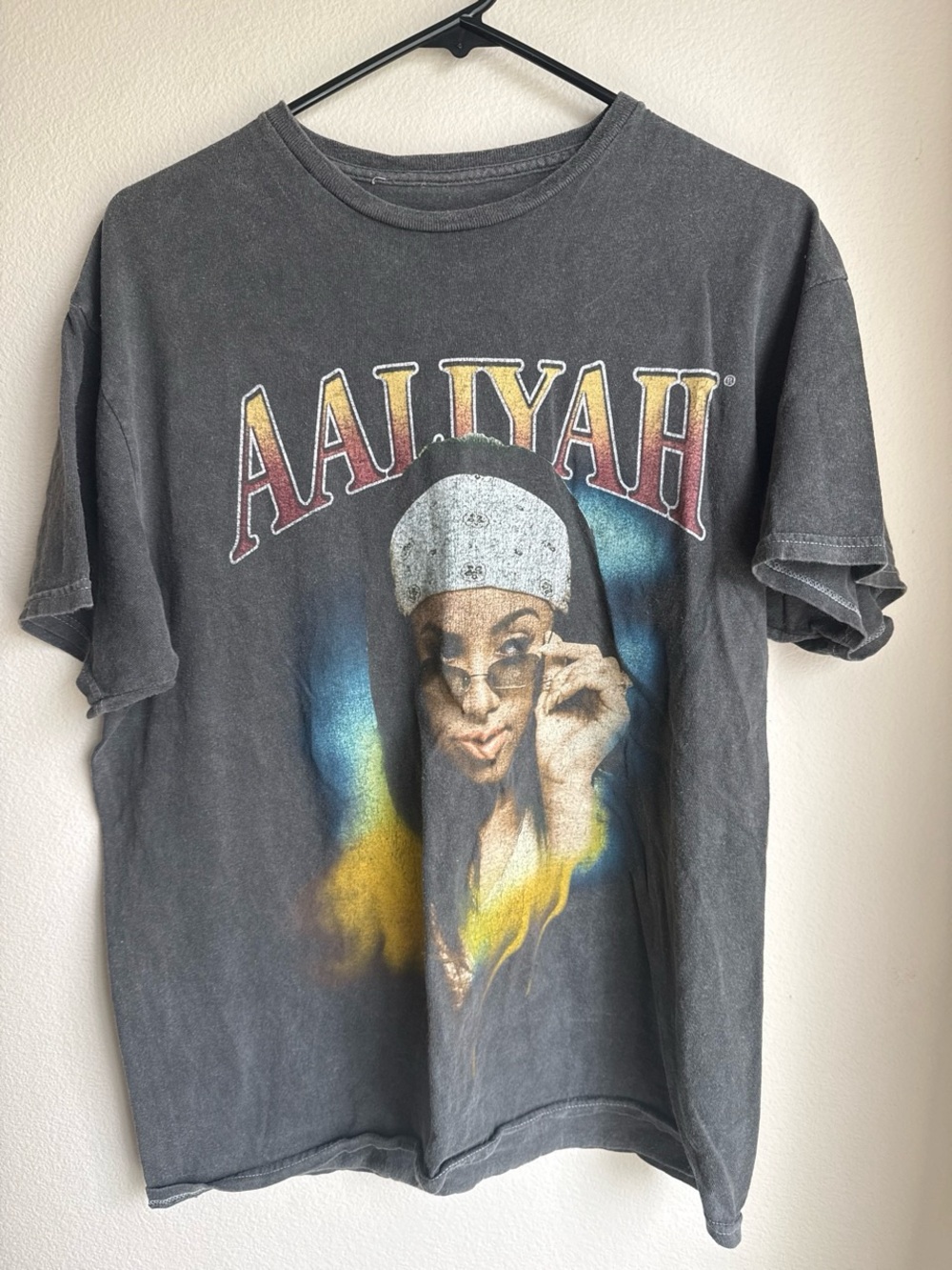 Forever 21 Aaliyah Graphic Tee in Black with Multicolor Print